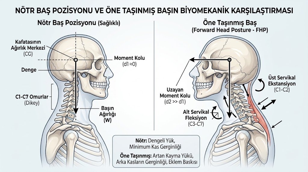 Masa başında boyun ağrısı ile ilişkili nötr ve öne taşınmış baş biyomekaniğinin karşılaştırılması