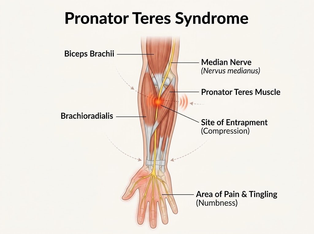 Pronator teres sendromu: median sinirin pronator teres kası düzeyinde sıkışması